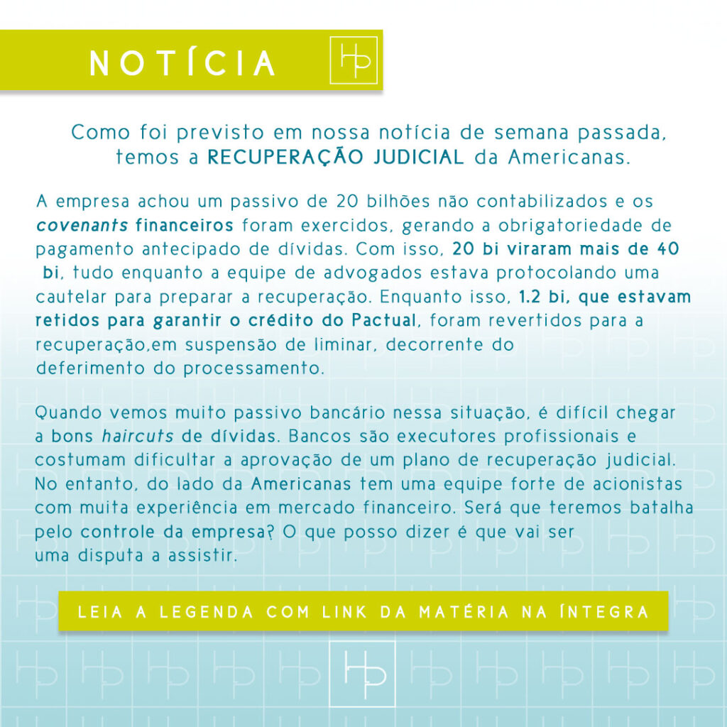 NOTÍCIA 30 01 23 - Recuperação Judicial da Americanas | Hernandez Perez Advocacia Empresarial